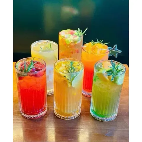 Ly thuỷ tinh/ Cốc thuỷ tinh vân sọc đế kim cương sang trọng 3 size
