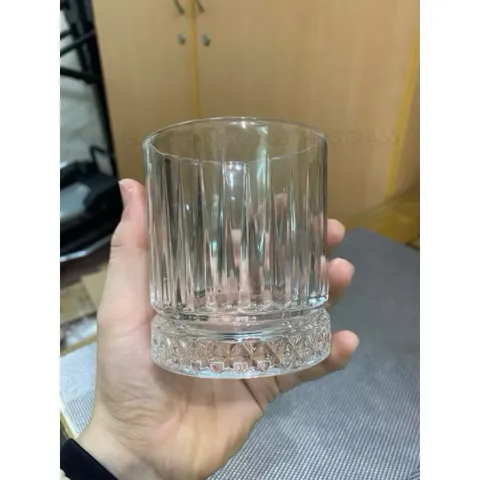 Ly thuỷ tinh/ Cốc thuỷ tinh vân sọc đế kim cương sang trọng 3 size