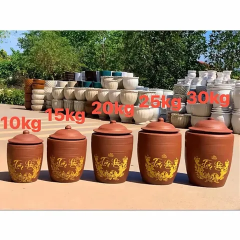 Hũ gạo [10-20kg]- Chĩnh đựng gạo Tài Lộc, Hũ đựng gạo, Chum gạo Bát Tràng cao cấp tài lộc phong thuỷ, thu hút vượng khí