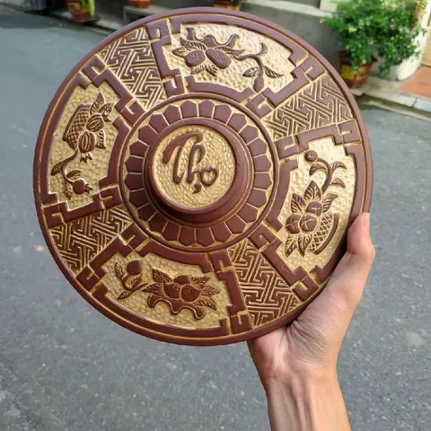 Hũ gạo [10-20kg] - Hũ gạo phong thủy điêu khắc chữ Phú - Quý - Trường - Xuân Bát Tràng cao cấp, mang lại vượng khí tốt