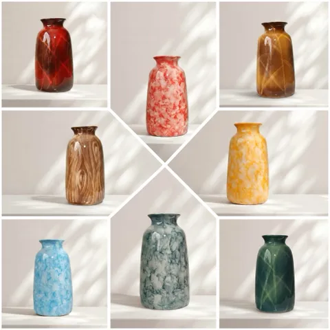 Bình hoa lọ hoa dáng đu đủ miệng loe MEN CẨM THẠCH cao 25cm gốm sứ Bát Tràng, decor nhà cửa, bàn làm việc, làm quà tăng