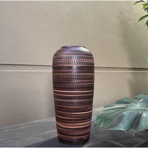 Bình hoa lọ hoa dáng bom men mộc cao 35cm Bát Tràng phù hợp các loại hoa tuyết mai, decor trang trí nhà cửa