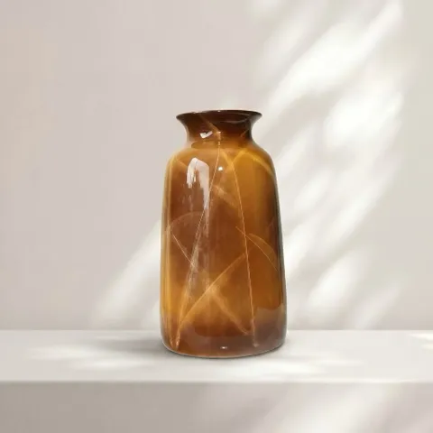 Bình hoa lọ hoa dáng đu đủ miệng loe MEN CẨM THẠCH cao 25cm gốm sứ Bát Tràng, decor nhà cửa, bàn làm việc, làm quà tăng
