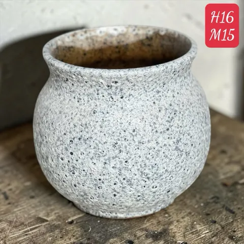 Bình Hoa Gốm Sứ Bát Tràng Dáng Bát Tròn Cao 16cm Cắm Hoa Decor Bàn Làm Việc Trang Trí Nhà Cửa Làm Quà Tặng