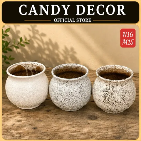 Bình Hoa Gốm Sứ Bát Tràng Dáng Bát Tròn Cao 16cm Cắm Hoa Decor Bàn Làm Việc Trang Trí Nhà Cửa Làm Quà Tặng