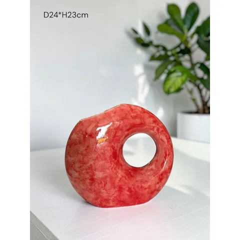 Bình hoa lọ hoa dáng mặt trăng Bát Tràng cao cấp, decor trang trí nhà cửa, bàn làm việc, cắm các loại hoa