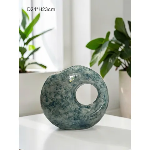 Bình hoa lọ hoa dáng mặt trăng Bát Tràng cao cấp, decor trang trí nhà cửa, bàn làm việc, cắm các loại hoa