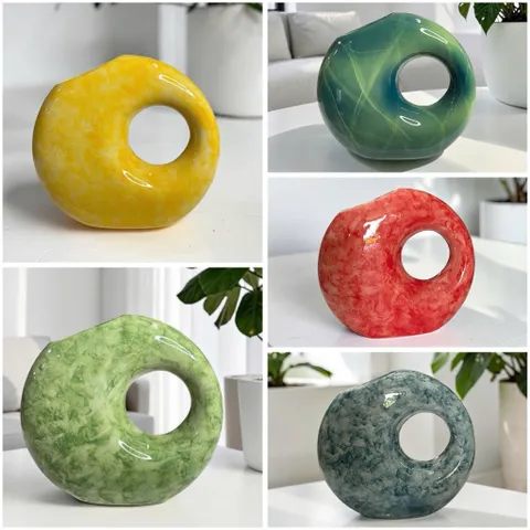 Bình hoa lọ hoa dáng mặt trăng Bát Tràng cao cấp, decor trang trí nhà cửa, bàn làm việc, cắm các loại hoa