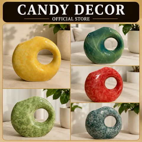 Bình hoa lọ hoa dáng mặt trăng Bát Tràng cao cấp, decor trang trí nhà cửa, bàn làm việc, cắm các loại hoa