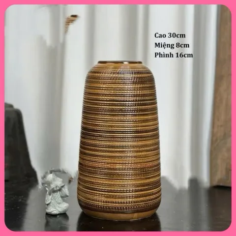 (Nhiều màu) - Bình hoa dáng đu đủ gốm sứ Bát Tràng có 3 size sắc nét | decor phòng khách-trưng lên ban thần tài tổ tiên