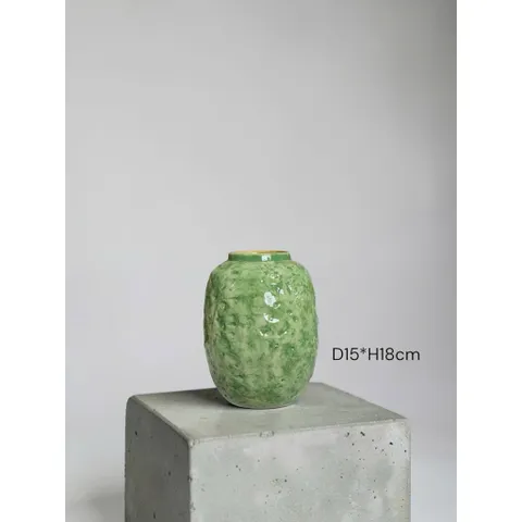 Bình hoa lọ hoa DÁNG VÒ CẨM THẠCH thon cao 18cm Bát Tràng cao cấp, phù hợp decor trang trí nhà cửa, bàn làm việc làm quà