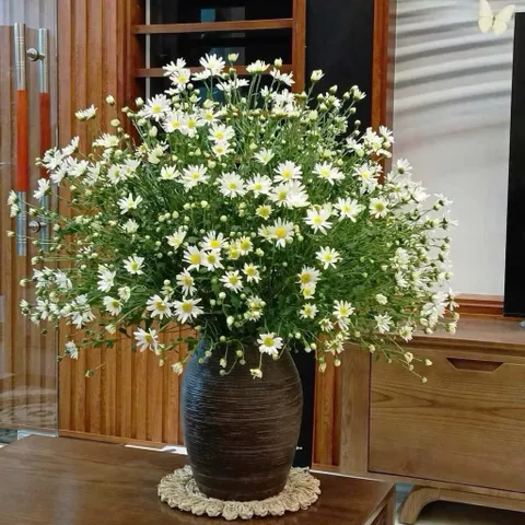 Bình gốm cắm hoa dáng chum miệng rộng cao 31cm thích hợp cắm nhiều loại hoa gốm sứ Bát Tràng