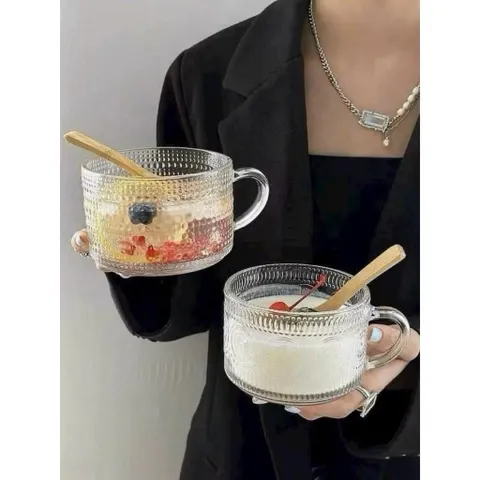 Ly thuỷ tinh/Cốc thuỷ tinh hoạ tiết mặt trời, kim cương chịu nhiệt cao cấp dung tích 450ml