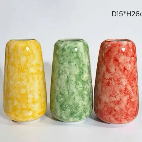 Bình hoa lọ hoa DÁNG ĐU ĐỦ MEN CẨM THẠCH cao 26cm Bát Tràng cao cấp decor nhà sang làm quà tặng