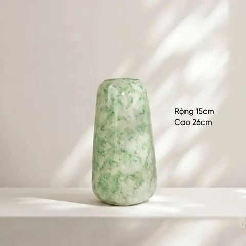 Bình hoa lọ hoa DÁNG ĐU ĐỦ MEN CẨM THẠCH cao 26cm Bát Tràng cao cấp decor nhà sang làm quà tặng