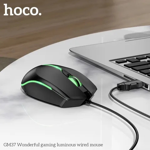 Chuột Có Dây Hoco GM37 Sành Điệu Độ Nhạy Cao 2400DPI Đèn LED Đổi Màu Cho Máy Tính PC (P131379)