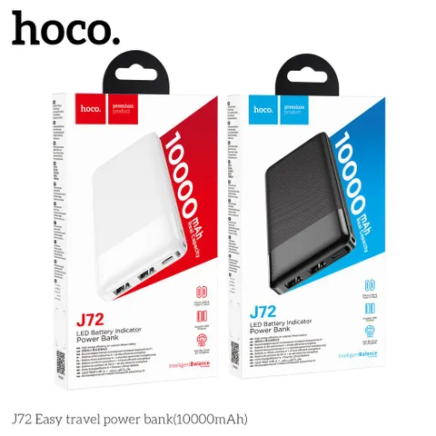 [CCC] Pin Sạc Dự Phòng Hoco J72 10000mAh Có Đèn LED Báo Pin Thiết Kế Nhỏ Gọn Tiện Lợi (P131301)