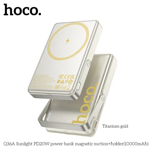[CCC] Pin Dự Phòng Hoco Q36A 10000mAh Hút Nam Châm Kèm Giá Đỡ Tiện Lợi Sạc Nhanh PD 20W (P131293)