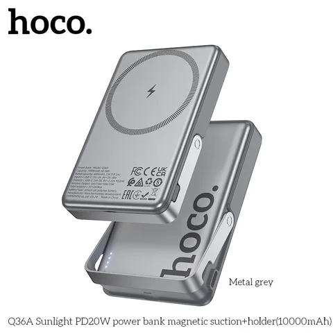 [CCC] Pin Dự Phòng Hoco Q36A 10000mAh Hút Nam Châm Kèm Giá Đỡ Tiện Lợi Sạc Nhanh PD 20W (P131293)