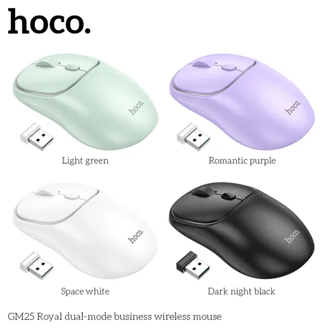 Chuột Không Dây Hoco GM25 Royal Kết Nối Hai Chế Độ Bluetooth 5.2 Và Wireless 2.4G (P130994)