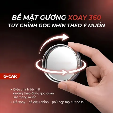 Gương Cầu Lồi Ô Tô Xoay 360 Hít Chân Kính Ô Tô GCAR đảm bảo an toàn khi di chuyển (P130909)