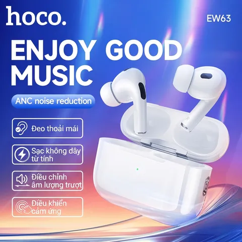 Tai nghe Bluetooth Hoco EW63 chính hãng chống ồn A-N-C có mic đàm thoại nghe nhạc liên tục trong 7H (P130771)