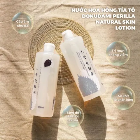 Nước hoa hồng lotion toner diếp cá, tía tô Dokudami White Conc Nhật Bản 500ml