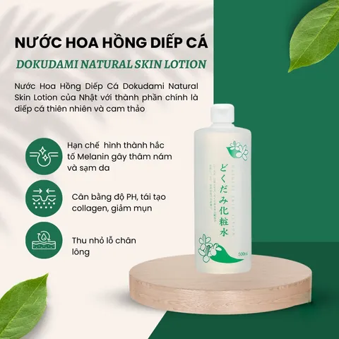 Nước hoa hồng lotion toner diếp cá, tía tô Dokudami White Conc Nhật Bản 500ml