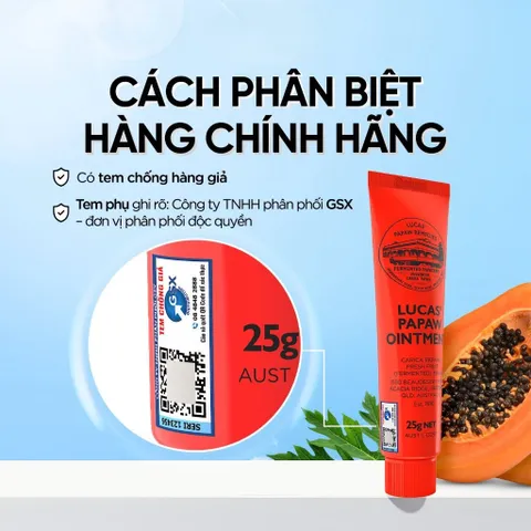 Kem dưỡng môi đu đủ Lucas Papaw White Conc giúp dưỡng môi giảm khô, chiết xuất đu đủ tươi từ Úc 15g, 25g