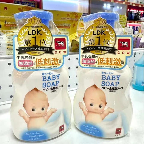 Sữa tắm cho bé Cow Baby Soap an toàn, lành tính phù hợp với cả da nhạy cảm Nhật Bản Chai 400ml