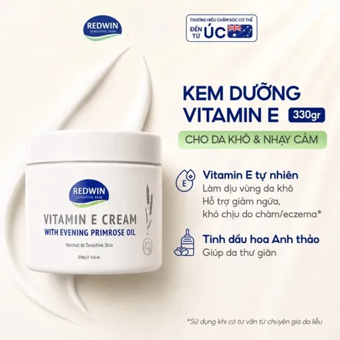 Combo Dưỡng Ẩm Chuyên Sâu Redwin Kem Dưỡng Ẩm Vitamin E Cream 330g & Sữa Dưỡng Thể Vitamin E Body Lotion EPO 400ml