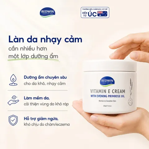 Combo Dưỡng Ẩm Chuyên Sâu Redwin Kem Dưỡng Ẩm Vitamin E Cream 330g & Sữa Dưỡng Thể Vitamin E Body Lotion EPO 400ml