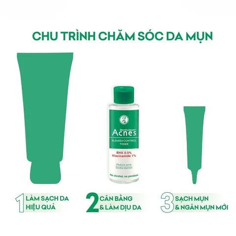 Toner giảm mụn dịu da Acnes Blemish Control Toner White Conc 100ml