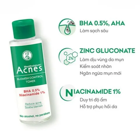 Toner giảm mụn dịu da Acnes Blemish Control Toner White Conc 100ml
