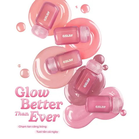 Má hồng kem dạng lỏng GSLAY Bubble Gleam Blush Serum căng bóng bắt sáng, mỏng nhẹ thuần chay 4.5ml