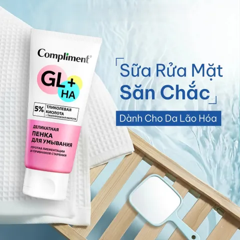 Sữa Rửa Mặt Glycolic Acid 5% Compliment Sạch Sâu, Tái Tạo Săn Chắc Cho Da Lão Hóa, Nhạy Cảm 150ml