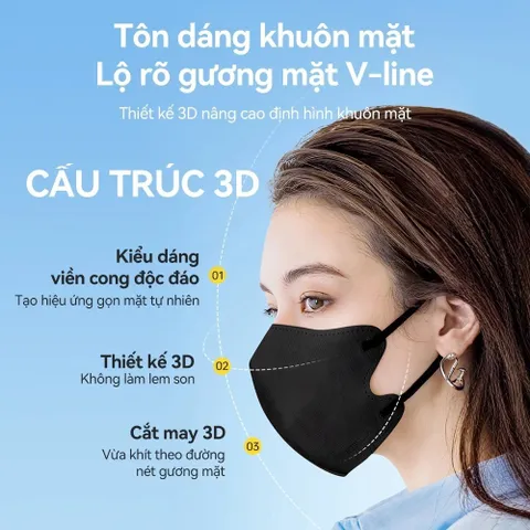 Khẩu Trang 3D Cicibella Mask 10 Sheets Per Bag Ôm Khít Mặt (10 Chiếc/ Túi)