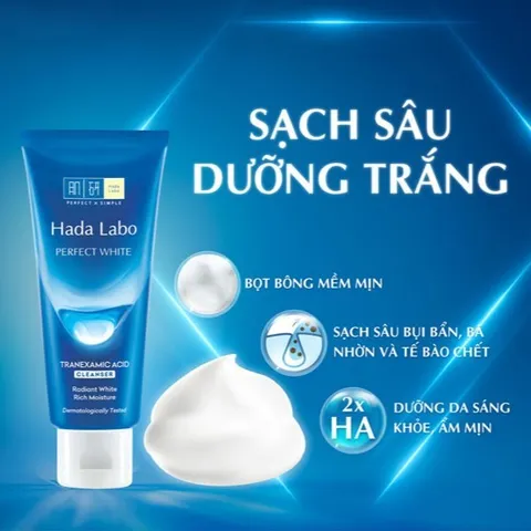 Kem Rửa Mặt Dưỡng Ẩm Hada Labo Advanced Nourish / Perfect White / Acne Care / Pro Anti Aging Cleanser White Conc 80g