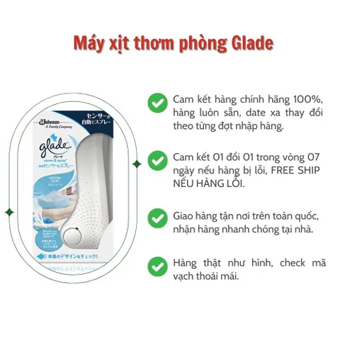 Máy xịt và tinh dầu thơm phòng đủ mùi hương Glade White Conc Nhật Bản