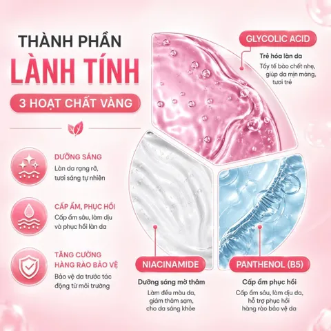 Serum Compliment Glycolic 5% Niacinamide Tái Tạo Da Săn Chắc, Tăng Đàn Hồi & Mờ Thâm Sạm 27ml