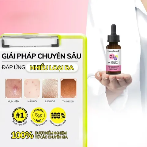 Serum Compliment Glycolic 5% Niacinamide Tái Tạo Da Săn Chắc, Tăng Đàn Hồi & Mờ Thâm Sạm 27ml