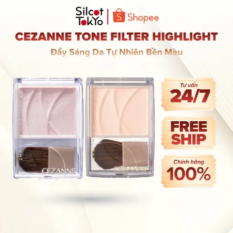 Phấn Bắt Sáng Lì Cezanne Tone Filter Highlight Dạng Bột Phấn Đẩy Sáng Da Tự Nhiên Bền Màu 2.3g