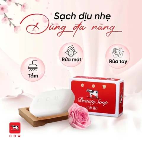Xà Phòng Đa Năng COW Beauty Soap 90g – Dưỡng Ẩm Da, Làm Sạch Dịu Nhẹ