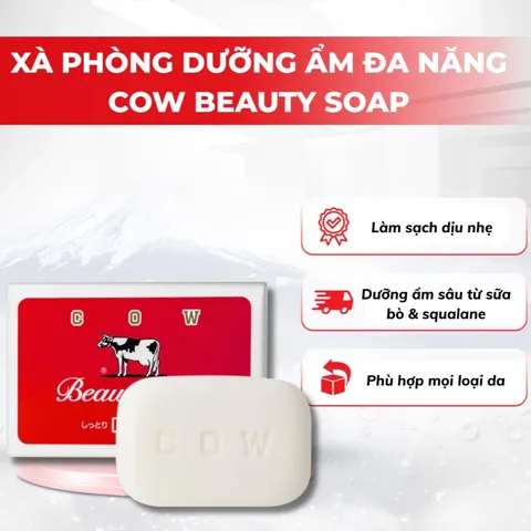Xà Phòng Đa Năng COW Beauty Soap 90g – Dưỡng Ẩm Da, Làm Sạch Dịu Nhẹ