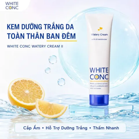 Kem dưỡng ẩm trắng da toàn thân ban đêm White Conc Nhật Bản Watery Cream 90g