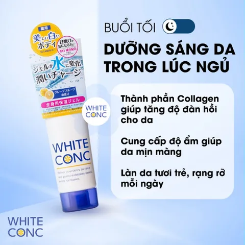 Kem dưỡng ẩm trắng da toàn thân ban đêm White Conc Nhật Bản Watery Cream 90g