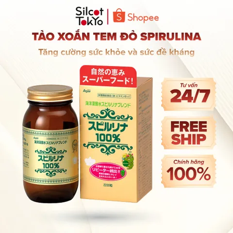 Tảo xoắn tem đỏ Deep Ocean Japan Algae Water Spirulina Nhật Bản 2200 viên