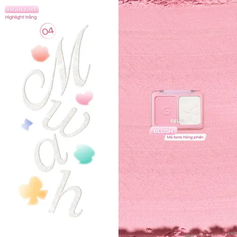 Bảng má hồng bắt sáng 2 ô đa năng GSLAY Glitz Aura Blushlighter Duo 7.6g
