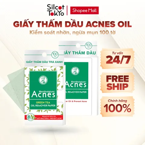 Giấy thấm dầu kiểm soát nhờn, ngừa mụn Acnes Oil Remover Paper White Conc 100 tờ