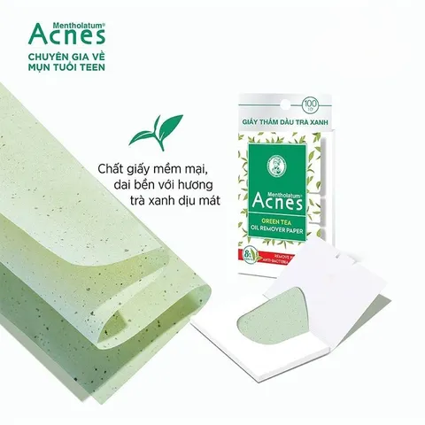 Giấy thấm dầu kiểm soát nhờn, ngừa mụn Acnes Oil Remover Paper White Conc 100 tờ
